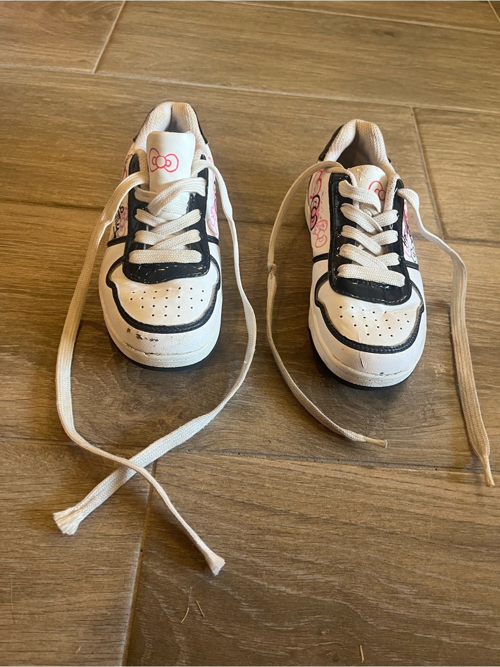 Hello Kitty White, Black and Pink Kids Sneakers